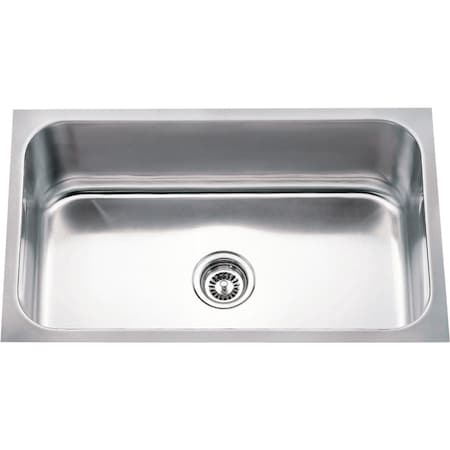 Hardware Resources 30" Lx18" Wx9" D Undermount 18 Gauge Stainless Steel Single Bowl Sink 868